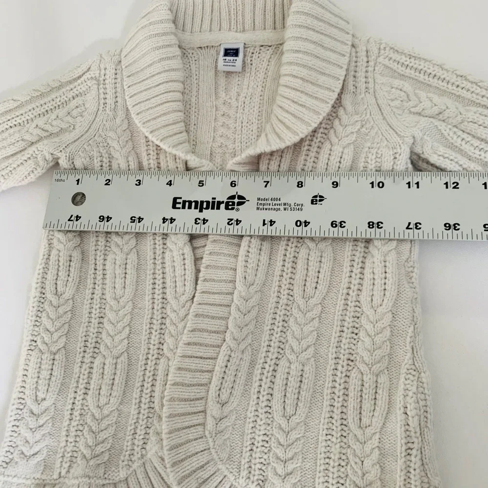 Janie and Jack Cardigan Sweater Cream 18-24 Months Open Cable‎ Knit Shawl Collar